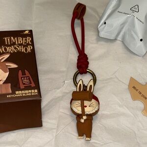POP LAND Timber Workshop Labubu Break the Stone Keychain